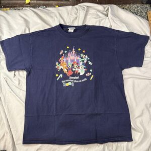 Vintage Disneyland Resort Shirt Mens L Blue 2004 Mickey Minnie Donald Goofy